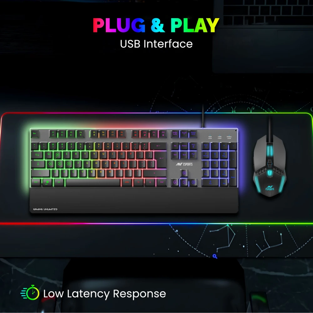 Ant Esports USB Mechanical Gaming Keyboard Mouse Combo RGB (KM550) view 2
